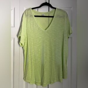 Old Navy Lime Green V-Neck Short Sleeve Top